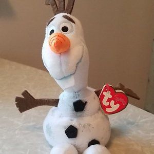 Disney Ty Sparkle Olaf Frozen Stuffed Plush Figure NWT 9"